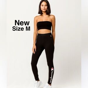 New champion logo leggings size m black with tags ⭐️⭐️⭐️⭐️⭐️